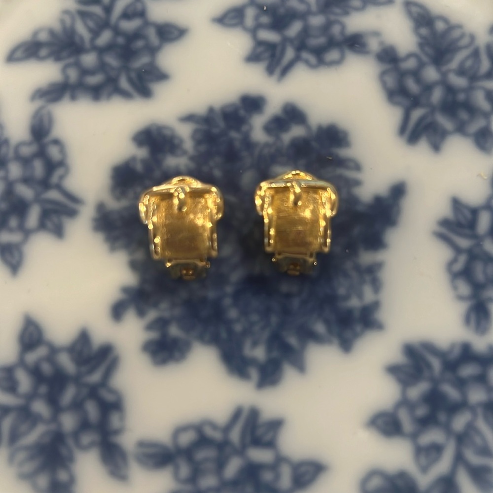 Christian Dior Vintage Clip On Belt Buckle Earrings One-Of-A-Kind